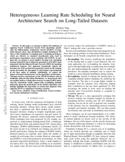 Heterogeneous Learning Rate Scheduling for Neural Architecture Search on
  Long-Tailed Datasets