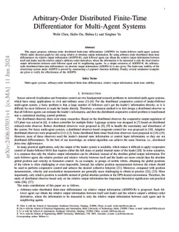 Arbitrary-Order Distributed Finite-Time Differentiator for Multi-Agent
  Systems