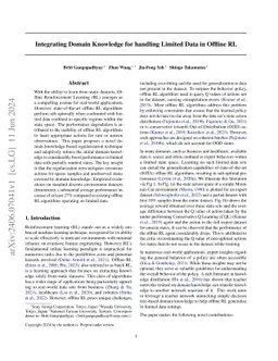 Integrating Domain Knowledge for handling Limited Data in Offline RL