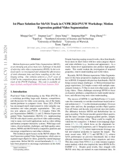 1st Place Solution for MeViS Track in CVPR 2024 PVUW Workshop: Motion
  Expression guided Video Segmentation
