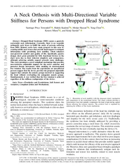 A Neck Orthosis with Multi-Directional Variable Stiffness for Persons
  with Dropped Head Syndrome