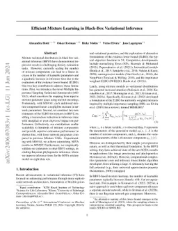 Efficient Mixture Learning in Black-Box Variational Inference