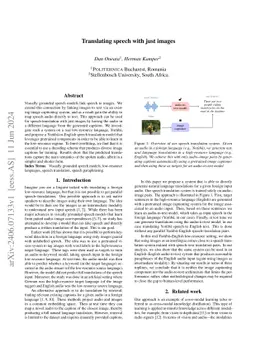 Translating speech with just images