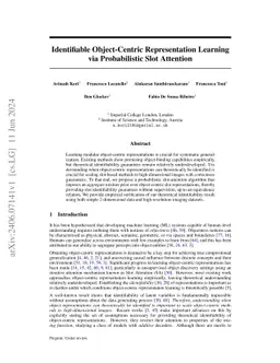 Identifiable Object-Centric Representation Learning via Probabilistic
  Slot Attention