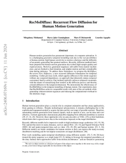 RecMoDiffuse: Recurrent Flow Diffusion for Human Motion Generation