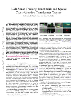 RGB-Sonar Tracking Benchmark and Spatial Cross-Attention Transformer
  Tracker