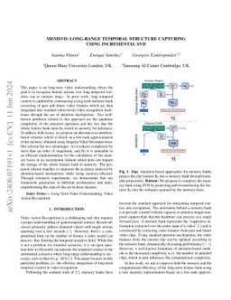 MeMSVD: Long-Range Temporal Structure Capturing Using Incremental SVD