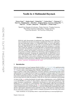 Needle In A Multimodal Haystack