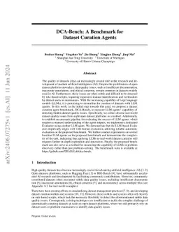 DCA-Bench: A Benchmark for Dataset Curation Agents