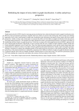 Rethinking the impact of noisy labels in graph classification: A utility
  and privacy perspective