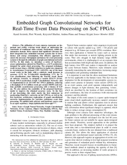 Embedded Graph Convolutional Networks for Real-Time Event Data Processing on SoC FPGAs
