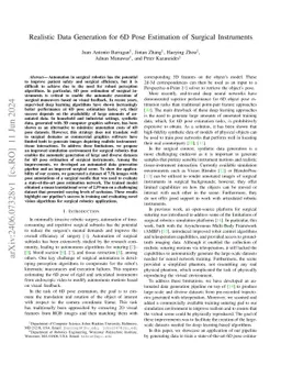 Realistic Data Generation for 6D Pose Estimation of Surgical Instruments