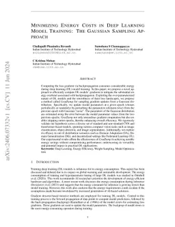 Minimizing Energy Costs in Deep Learning Model Training: The Gaussian
  Sampling Approach