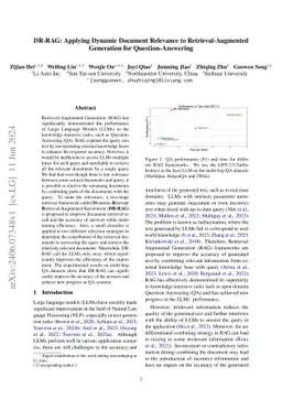 DR-RAG: Applying Dynamic Document Relevance to Retrieval-Augmented
  Generation for Question-Answering