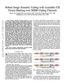 Robust Image Semantic Coding with Learnable CSI Fusion Masking over MIMO
  Fading Channels