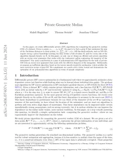 Private Geometric Median