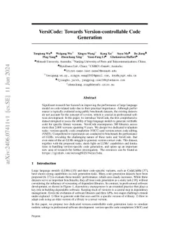 VersiCode: Towards Version-controllable Code Generation
