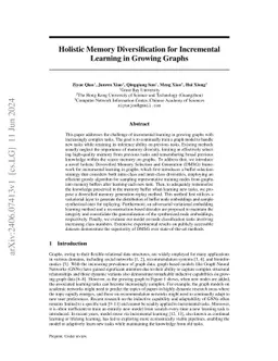 Towards Continuous Reuse of Graph Models via Holistic Memory Diversification