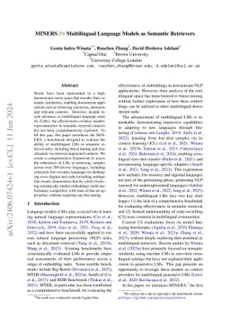 MINERS: Multilingual Language Models as Semantic Retrievers