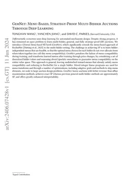 GemNet: Menu-Based, Strategy-Proof Multi-Bidder Auctions Through Deep
  Learning