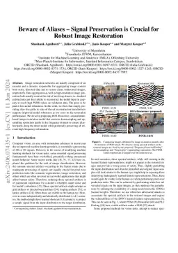 Beware of Aliases -- Signal Preservation is Crucial for Robust Image
  Restoration