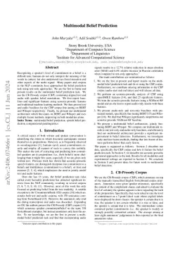 Multimodal Belief Prediction