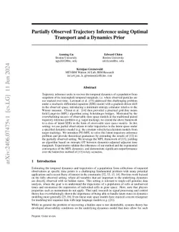 Partially Observed Trajectory Inference using Optimal Transport and a Dynamics Prior