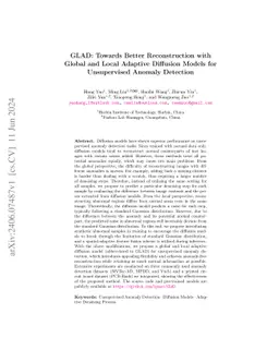GLAD: Towards Better Reconstruction with Global and Local Adaptive
  Diffusion Models for Unsupervised Anomaly Detection