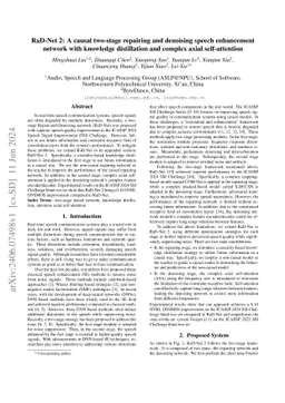 RaD-Net 2: A causal two-stage repairing and denoising speech enhancement
  network with knowledge distillation and complex axial self-attention