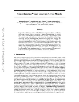 Understanding Visual Concepts Across Models