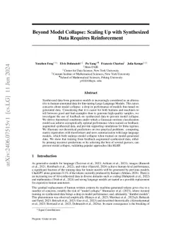 Beyond Model Collapse: Scaling Up with Synthesized Data Requires
  Reinforcement