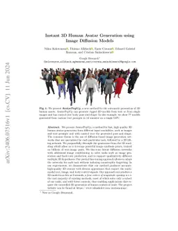 Instant 3D Human Avatar Generation using Image Diffusion Models