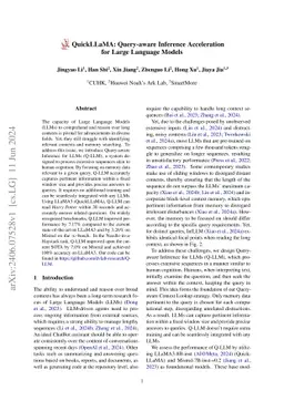 QuickLLaMA: Query-aware Inference Acceleration for Large Language Models