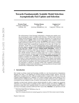 Towards Fundamentally Scalable Model Selection: Asymptotically Fast
  Update and Selection
