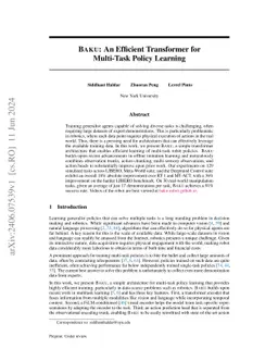 BAKU: An Efficient Transformer for Multi-Task Policy Learning