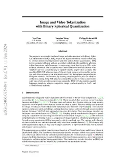 Image and Video Tokenization with Binary Spherical Quantization
