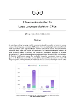 Inference Acceleration for Large Language Models on CPUs