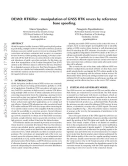 DEMO: RTKiller -- manipulation of GNSS RTK rovers by reference base
  spoofing