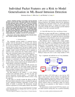 Individual Packet Features are a Risk to Model Generalisation in
  ML-Based Intrusion Detection