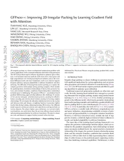 GFPack++: Improving 2D Irregular Packing by Learning Gradient Field with
  Attention