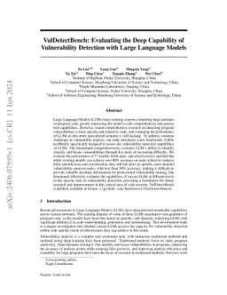 VulDetectBench: Evaluating the Deep Capability of Vulnerability
  Detection with Large Language Models