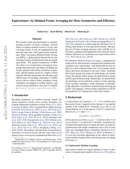 Equivariance via Minimal Frame Averaging for More Symmetries and
  Efficiency
