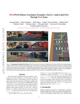 ROADWork: A Dataset and Benchmark for Learning to Recognize, Observe, Analyze and Drive Through Work Zones