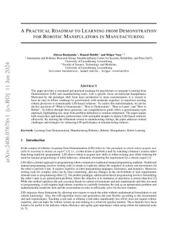 A Practical Roadmap to Learning from Demonstration for Robotic
  Manipulators in Manufacturing