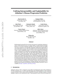 Unifying Interpretability and Explainability for Alzheimer's Disease
  Progression Prediction