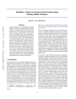 DualBind: A Dual-Loss Framework for Protein-Ligand Binding Affinity
  Prediction