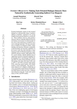 Making Task-Oriented Dialogue Datasets More Natural by Synthetically
  Generating Indirect User Requests