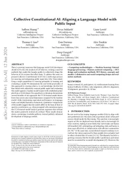 Collective Constitutional AI: Aligning a Language Model with Public
  Input