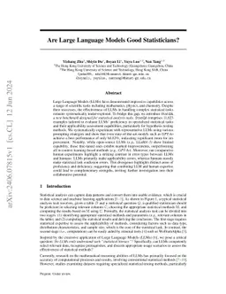 Are Large Language Models Good Statisticians?