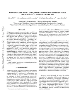 Evaluating the Impact of Sequence Combinations on Breast Tumor
  Segmentation in Multiparametric MRI